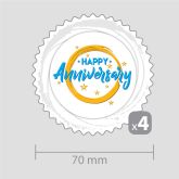 Happy Anniversary Decoration – for four cupcakes