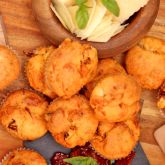 24 Mini Muffins with Dried Tomatoes, Parmesan, and Basil