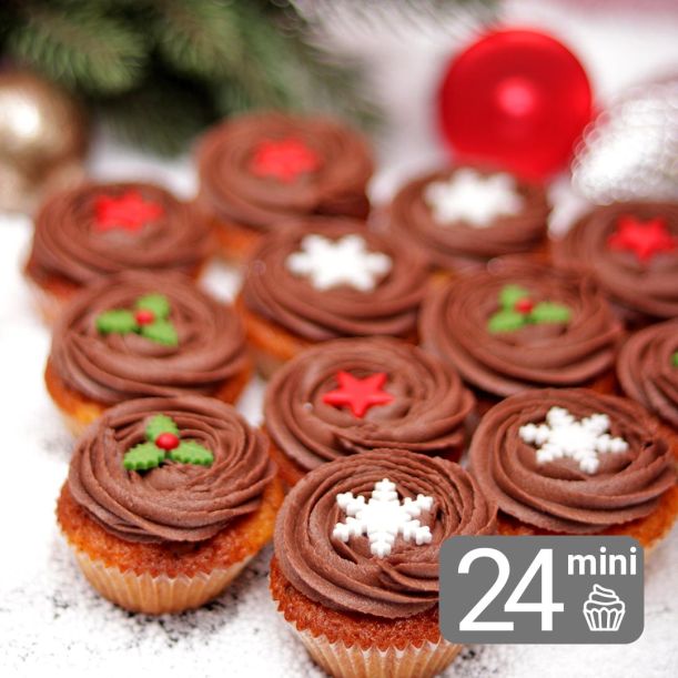 24 Mini Orange & Chocolate Cupcakes for Christmas