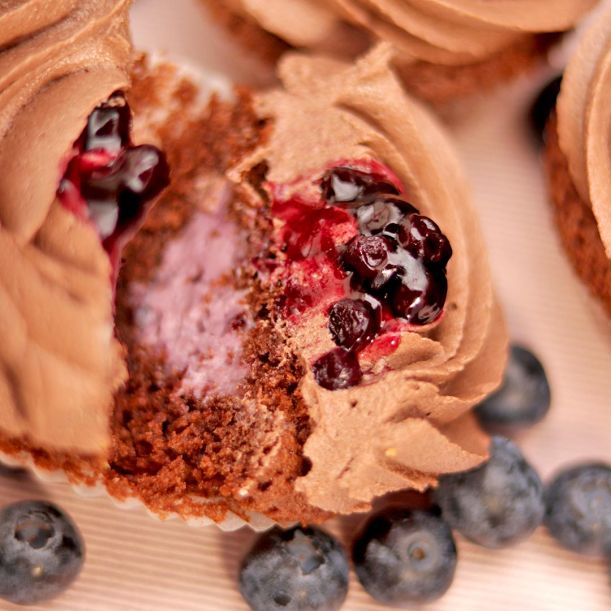 Chocolate Blueberry Cupcake