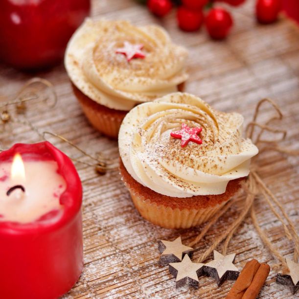 Apple and Cinnamon Christmas Cupcake