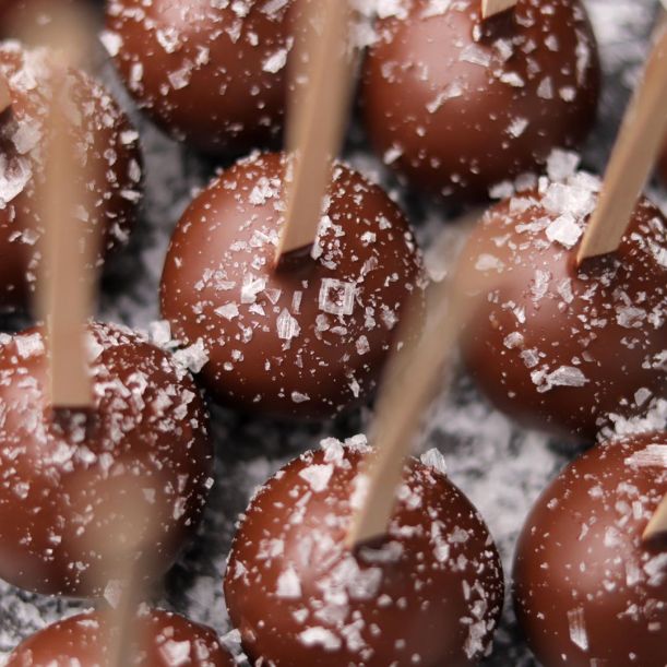 Cocoa with Maldon Salt and Dark Chocolate Cake Pops