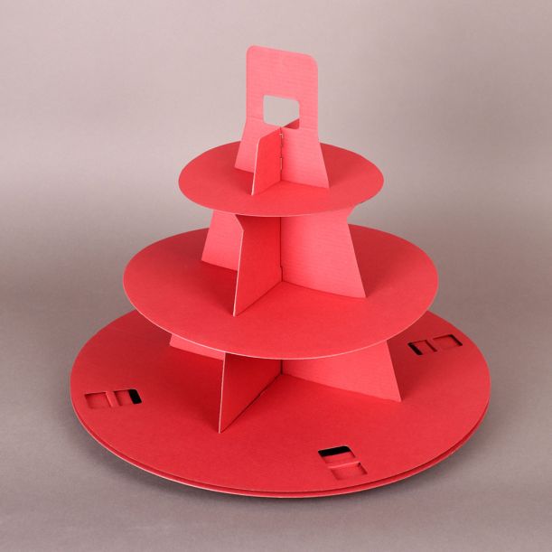  Two Red 3 Tier Disposable Cupcake Stands