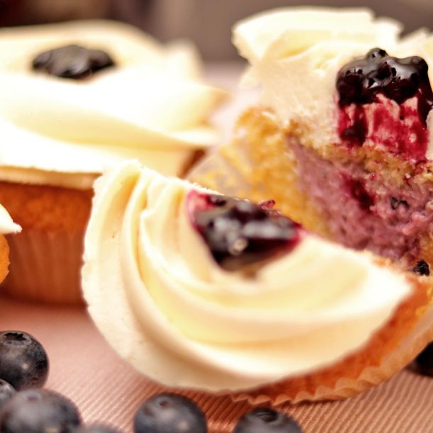 White Blueberry Cupcake