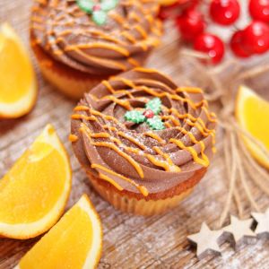 Orange and Chocolate Christmas Cupcake