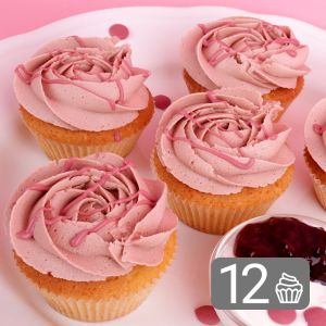 Set of 12 Ruby Chocolate and Berries Cupcakes