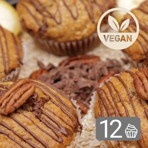 Set of 12 Vegan Banana Muffins with Callebaut NXT