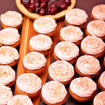 Mini Cherry & Coconut Cupcakes