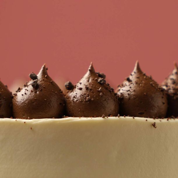 Chocolate Cake with Mascarpone and Cherries