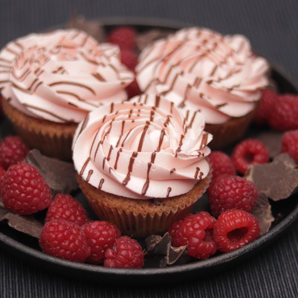 Raspberry and Chocolate Cupcake