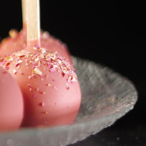 Vanilla and Ruby Chocolate Cake Pops