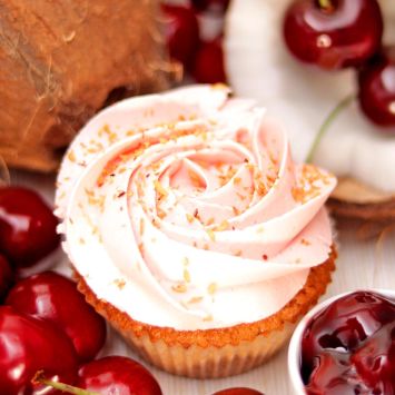 Cherry and Сoconut Cupcake