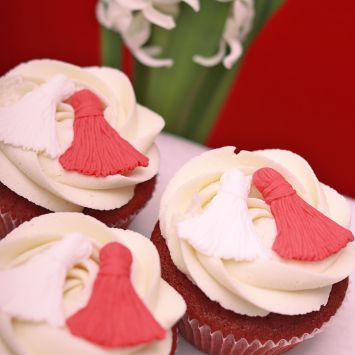 6 Red Velvet Cupcake Martenitsi