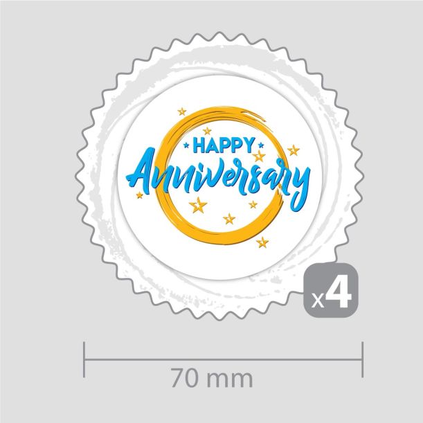 Happy Anniversary Decoration – for four cupcakes