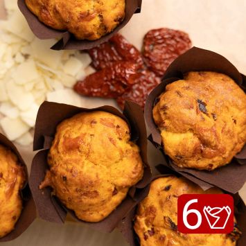 Muffins with Dried Tomatoes, Parmesan, and Basil