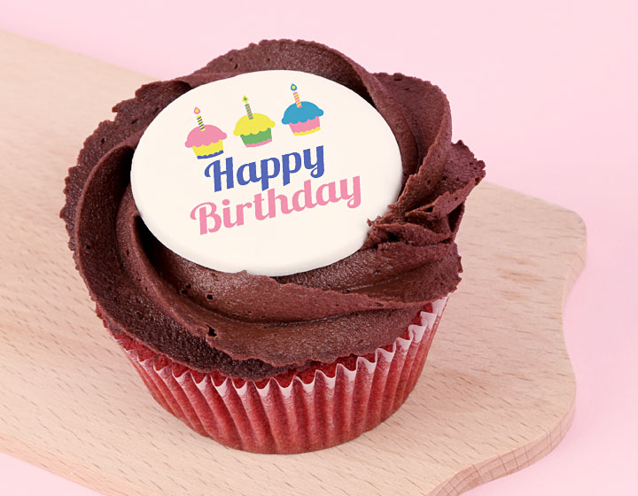 Birthday red velvet cupcake